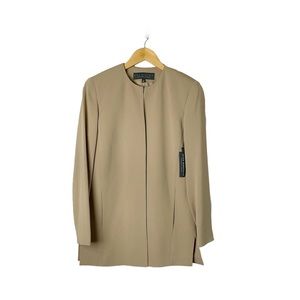 Alex Garfield Vintage 90s Open Front Blazer Size 4 Tan New